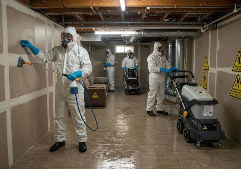 Basement Moisture Removal and Structural Drying process in Baird, TX